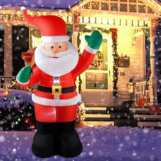 Santa Claus Inflatable Christmas Inflatables Decorations with LED Lights - Festive Blow Up Yard Decorations for Indoor and Outdoor Garden Decorations ShopOnlyDeal