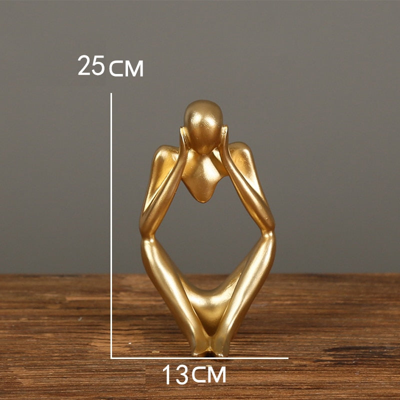 Nordic Abstract Thinker Statue: Modern Handcrafted Resin Art for Home and Office