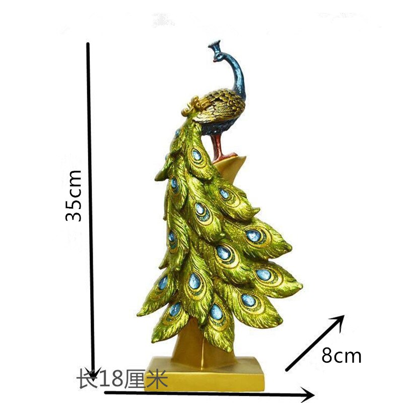 European Peacock Ornament: Elegant Resin Decoration for Home and Wedding Gifts