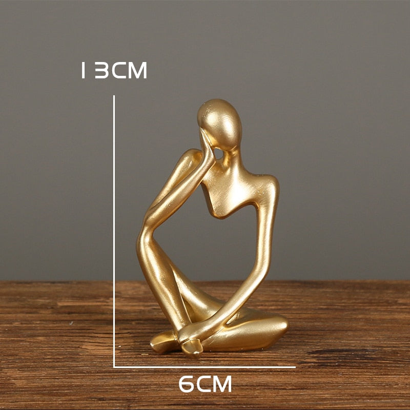 Nordic Abstract Thinker Statue: Modern Handcrafted Resin Art for Home and Office