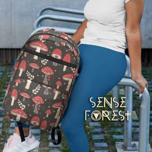 Red magic mushroom cottagecore Travel Backpack(Large Capacity)