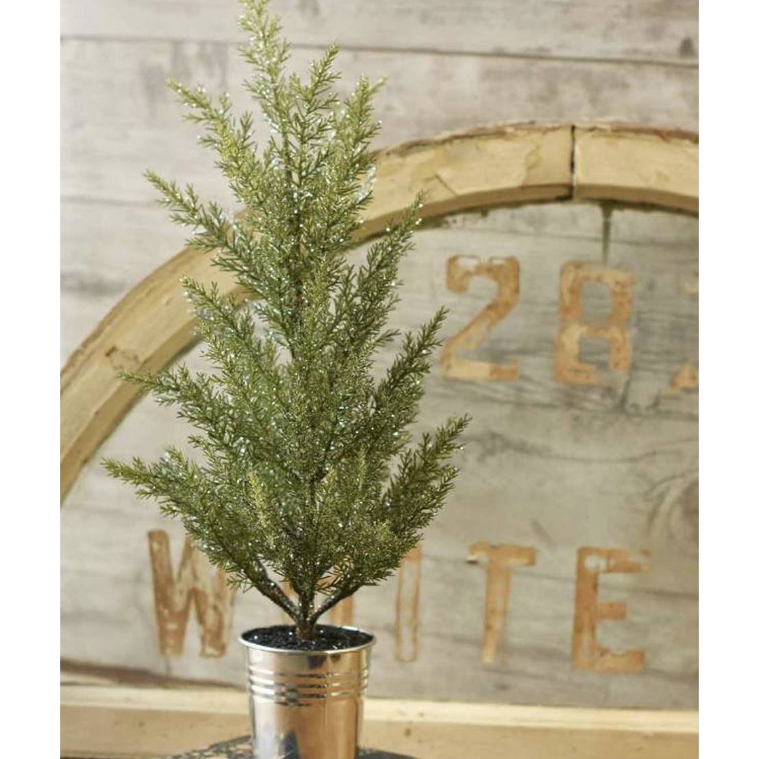 Potted Glittered Cedar Tree