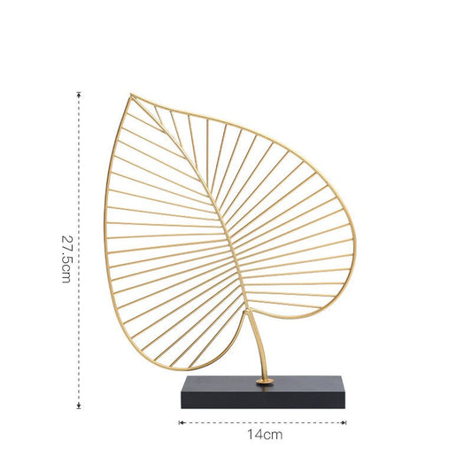 Nordic Creative Golden Ginkgo Leaf Ornaments - Modern Crafts for Living Room Decor and Home Decoration