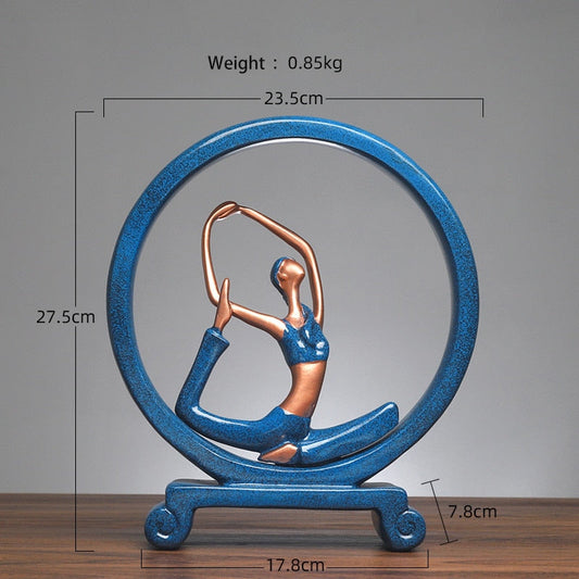 European Style Girl Yoga Resin Figure Ornaments Figurines Home Decoration Accessories for Living Room Ornaments for Home Decor