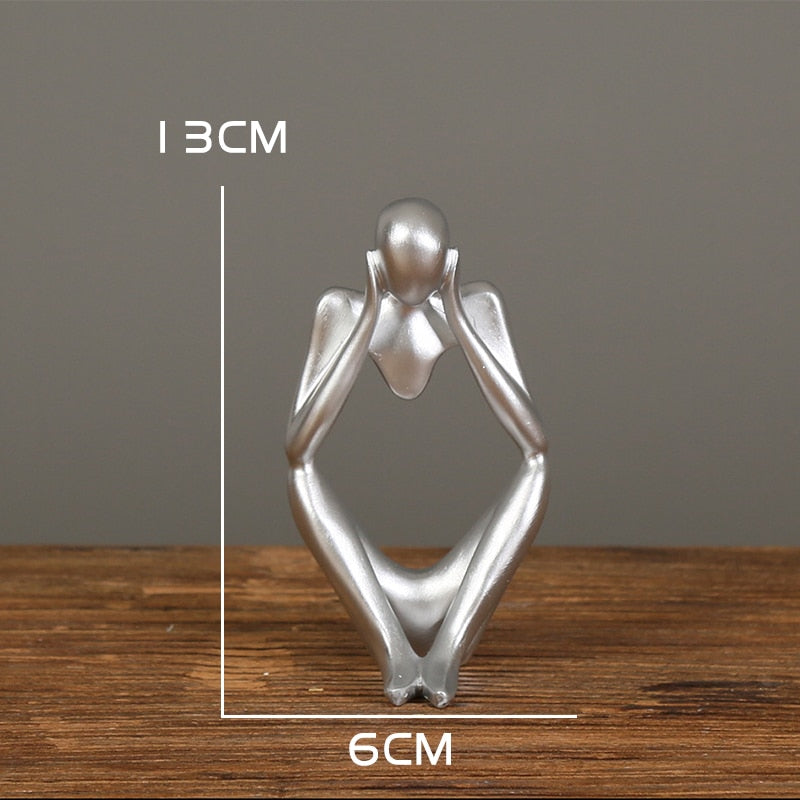 Nordic Abstract Thinker Statue: Modern Handcrafted Resin Art for Home and Office