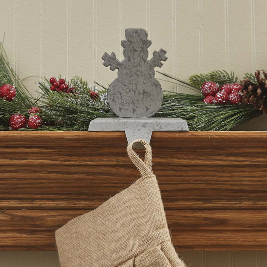 Snowman Stocking Hanger - Galvanized