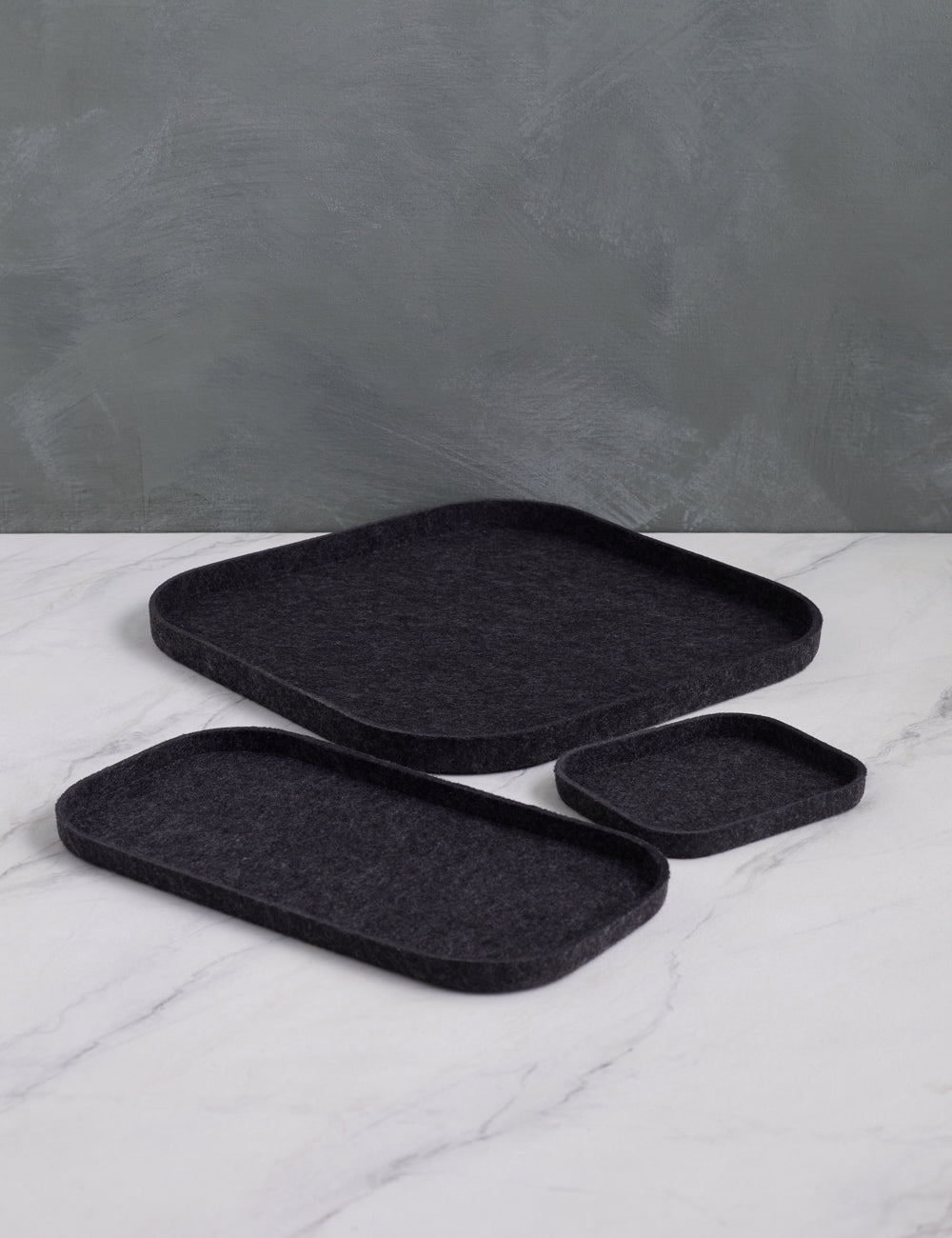 #color::carbon | The Tray Trio in carbon black (Set of 3) by SortJoy