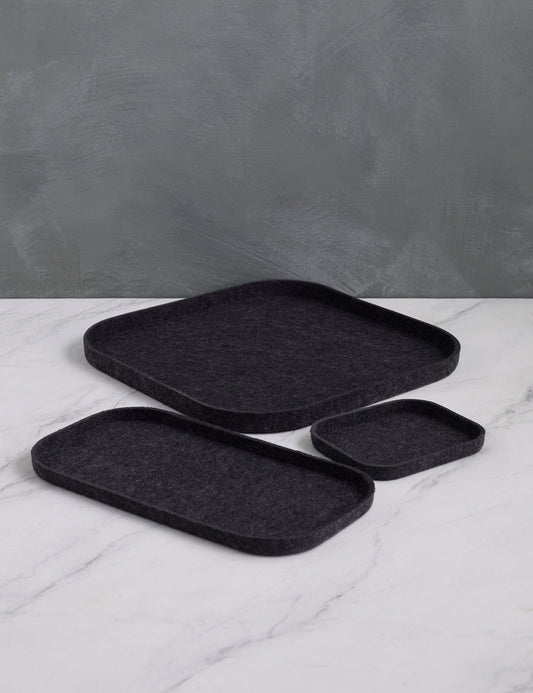 #color::carbon | The Tray Trio in carbon black (Set of 3) by SortJoy