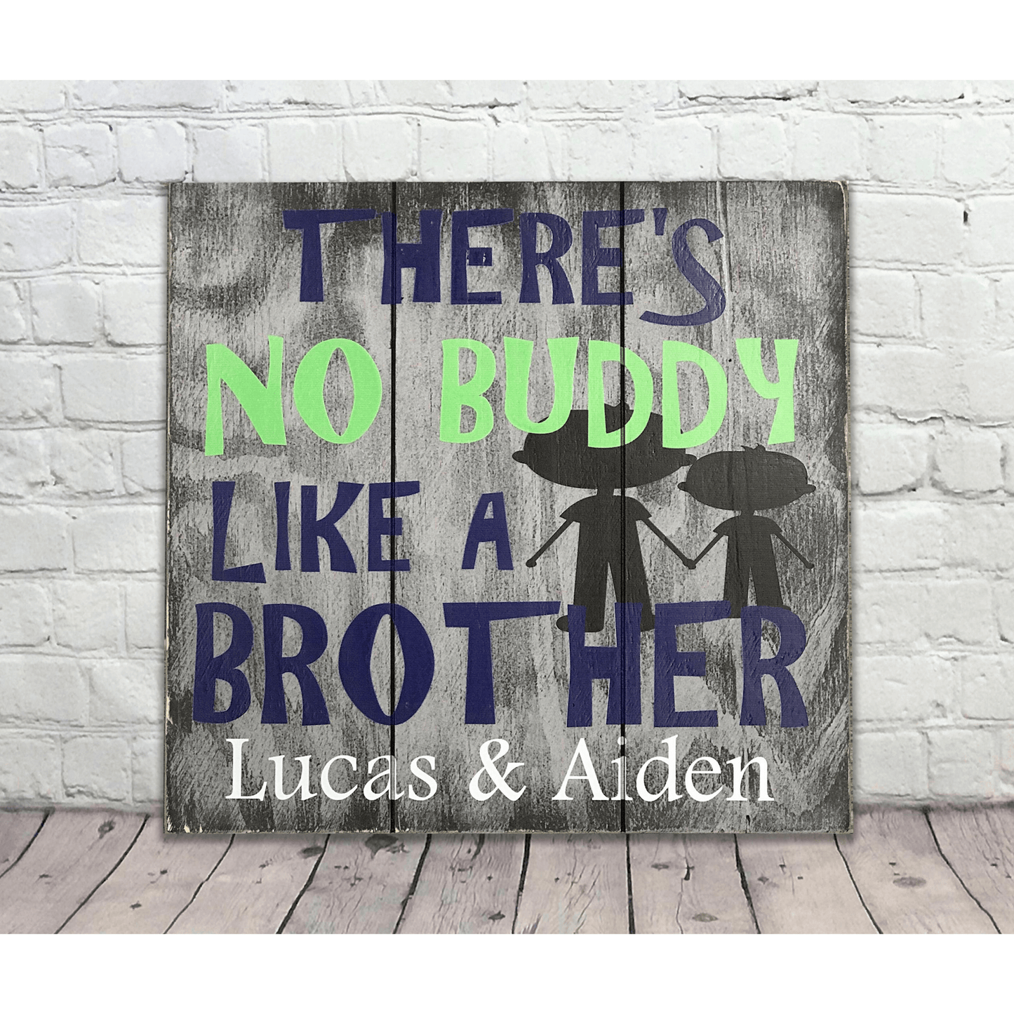 There's No Buddy Like A Brother Personalized Boys Wall Decor