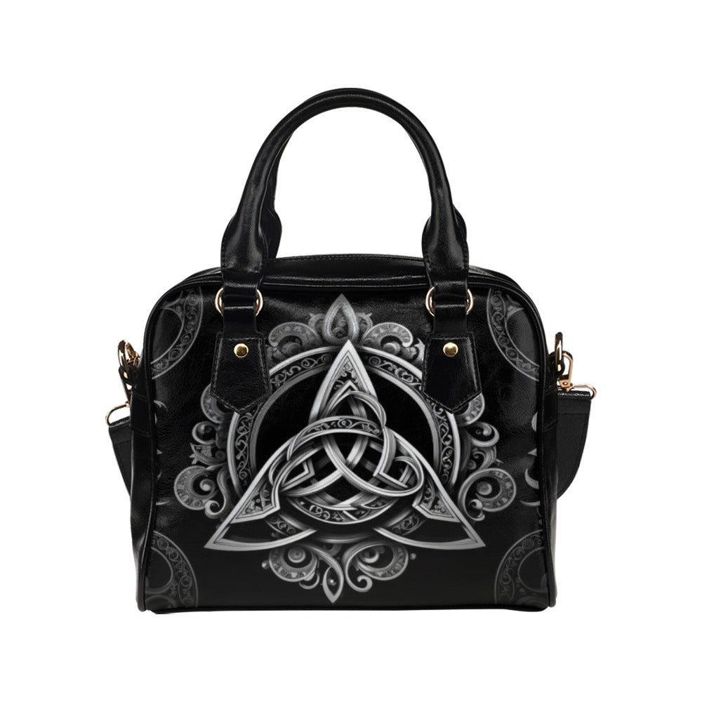Triquetra Witchy Black Bowler Bag Purse