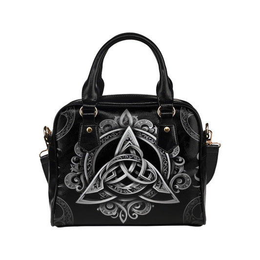 Triquetra Witchy Black Bowler Bag Purse