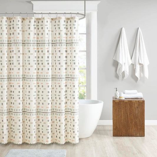 Urban Habitat Auden Cotton Jacquard Shower Curtain 70 x 72"