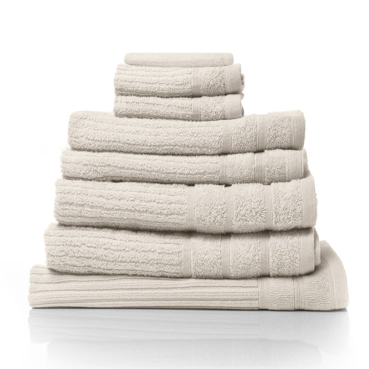 Royal Comfort Eden Egyptian Cotton 600GSM 8 Piece Luxury Bath Towels Set - Beige