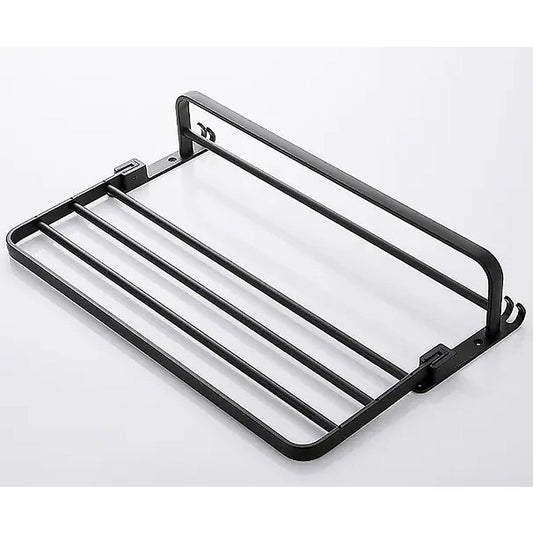Towel Rack Folding Holder with Hook Accessories Wall Hanger Aluminium Bar Shelf