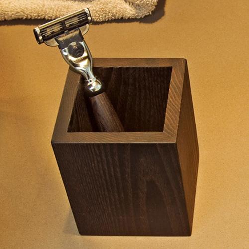 Wood WOBEQ Toothbrush Holder or Tumbler by Decor Walther Decor Walther Dark Ash