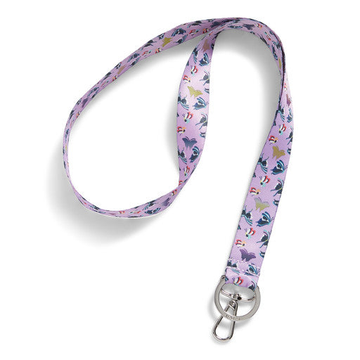 Wide Lanyard - Lavender Butterflies