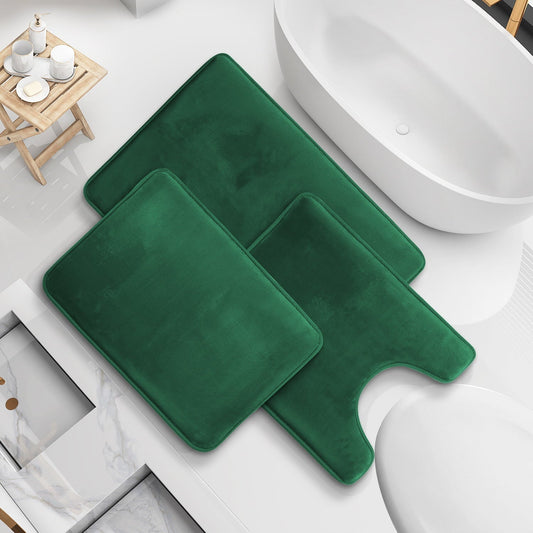 Bathroom Rugs Mat in Green 32x20 Inches in 3 Sets