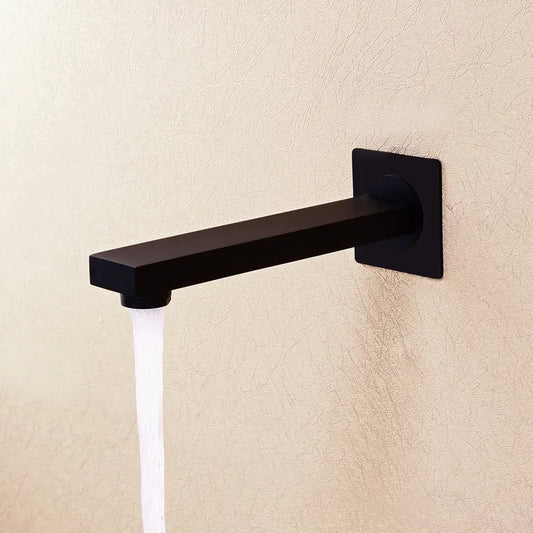 Square Solid Brass Wall-Mounted Tub Filler Spout