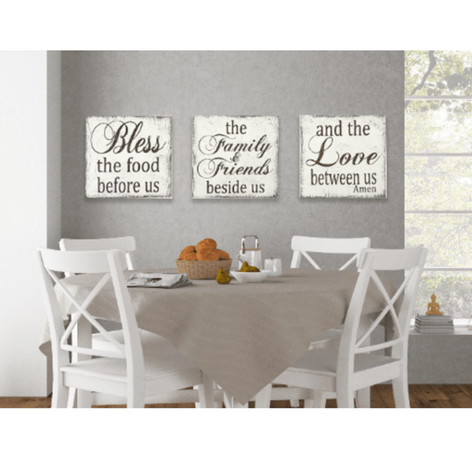 Bless The Food Before Us Wood Dining Room Wall Decor