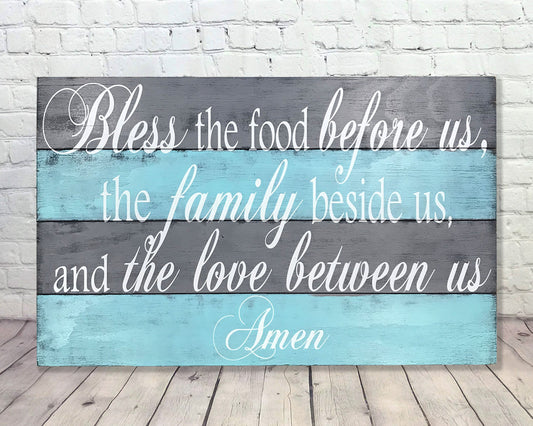 Bless The Food Before Us Dining Room Wood Wall Decor