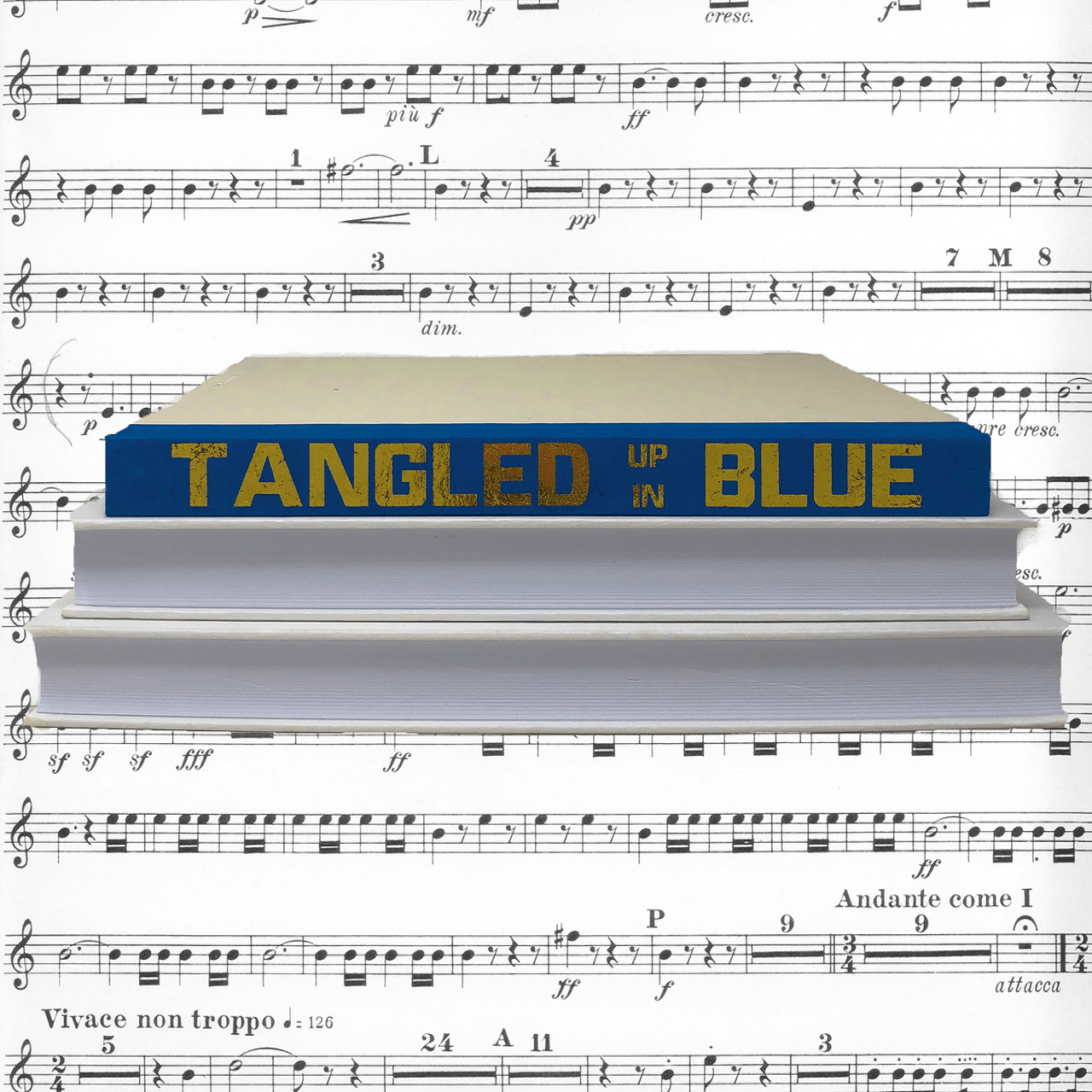 Blu Books - Gold Lettered Song Title on Turquoise Decor e-lawrence-GL-SONG-COLOR-TURQ-XL