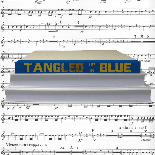Blu Books - Gold Lettered Song Title on Turquoise Decor e-lawrence-GL-SONG-COLOR-TURQ-XL