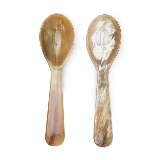 Blue Pheasant Gala Natural 2-Piece Serving Spoon Set