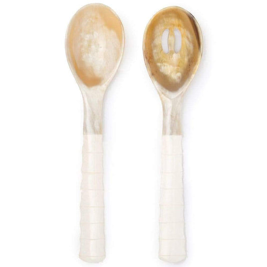 Blue Pheasant Halette Natural 2-Piece Serving Spoon Set