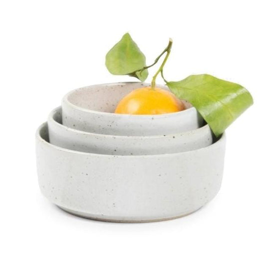 Blue Pheasant Marcus Nesting Pinch Bowls (Set of 3) - White Salt Glaze