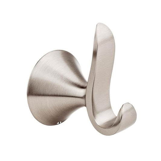 Wall Mounted Metal Robe Hook Bathroom Accessory, Brushed Nickel
