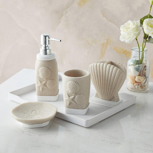 Coastalshell Bathroom Accessory Set 4-Piece Set