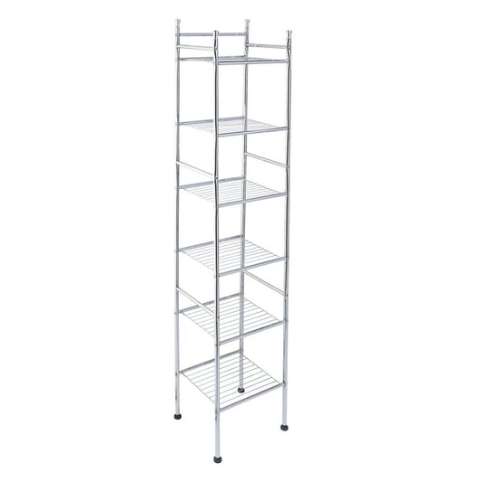 Bathroom Slim Storage Shelving with 6 Tier in Chrome