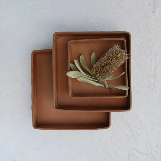 Square Leather Trays