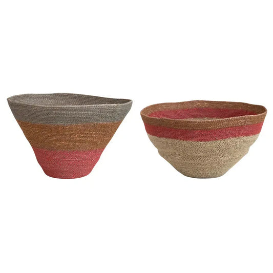 Seagrass Nesting Baskets | Stripes