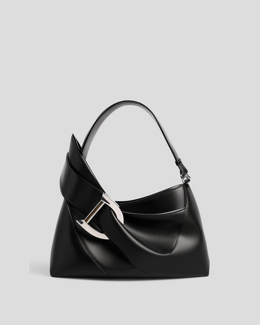 Asymmetric Shoulder Bag- Black