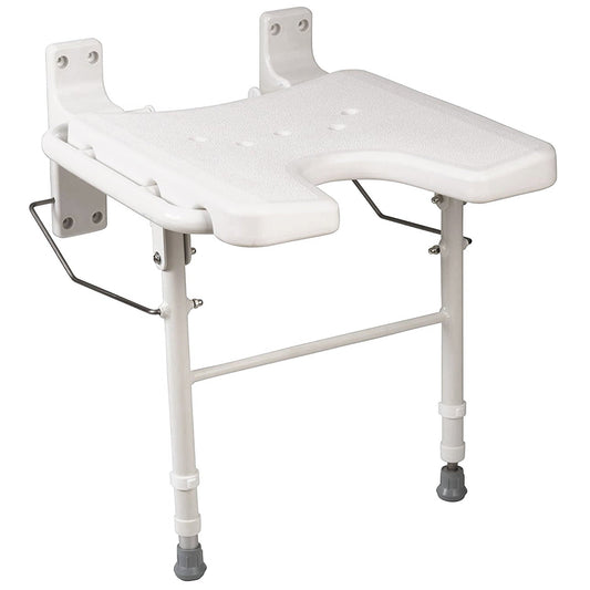 Wall Mount Fold Away Bath Chair Shower Seat Bench Adjustable Legs