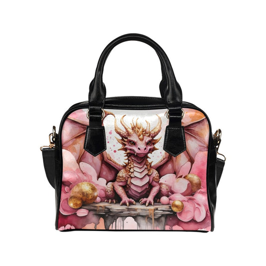 Pink and Gold Dragons Purse Bowler Handbag
