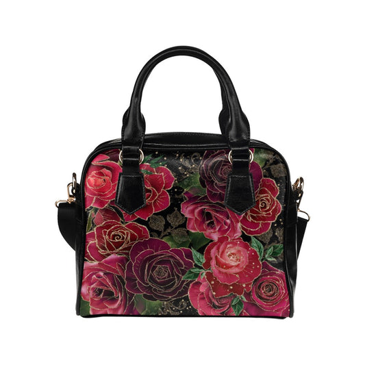 Red Roses Goth Shoulder Bag Bowler Bag Purse