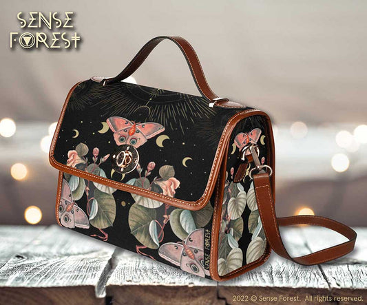 Moth Moon Phase Butterfly Garden Witch Canvas satchel Bag