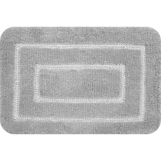 18" x 27" Microfiber Polyester Bath Mat Two-toned Design, Gray