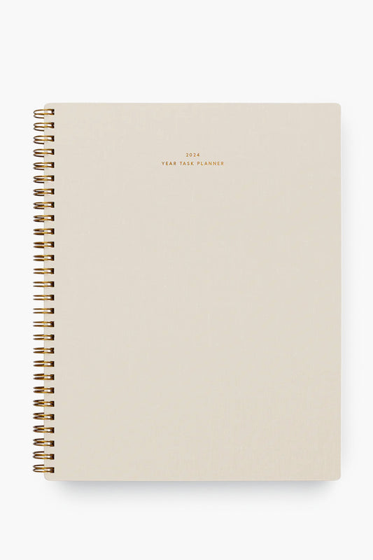 2024 Natural Linen Yearly Task Planner
