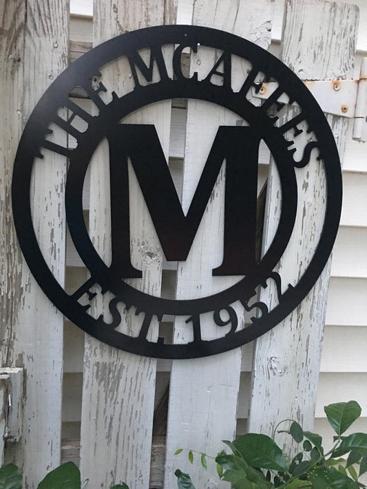 Family Name Decor Sign - 24" Wall or Door Decor - Customize Top, Middle & Bottom - Free Shipping