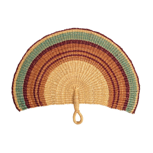 Woodland Woven Fan - Rust Stripes