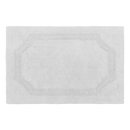 Bath Mat Set 2-Piece Light Gray Solid Cotton Soft Reversible Bathroom Linen