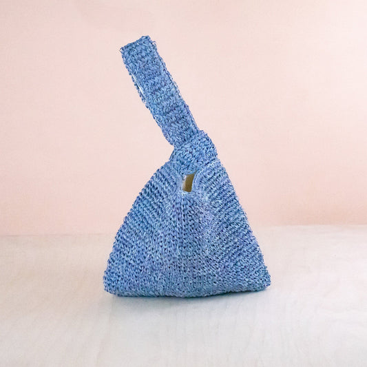 LIKHÂ Powder Blue Japanese Knot Bag - Raffia Purse | LIKHA Handbags LIKHÂ