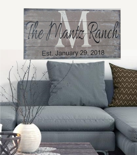 Personalized Family Name Sign for Ranch House