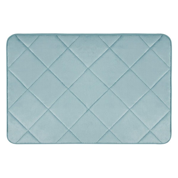 17" x 24" Memory Foam Bath Mat Machine Washable, Mint