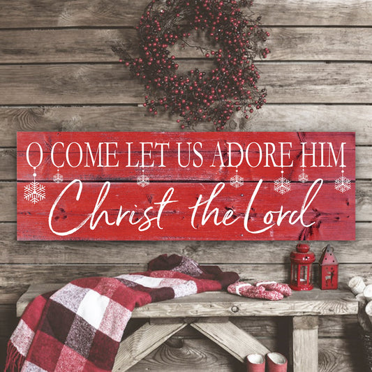 O Come Let Us Adore Him Christmas Wallhanging