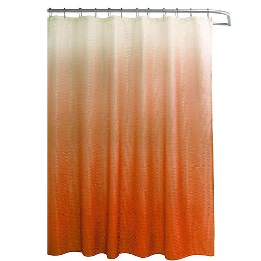 70" x 72" Shower Curtain with Metal Roller Rings, Ombre Orange