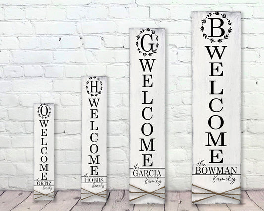 Welcome Monogram Personalized Name Sign